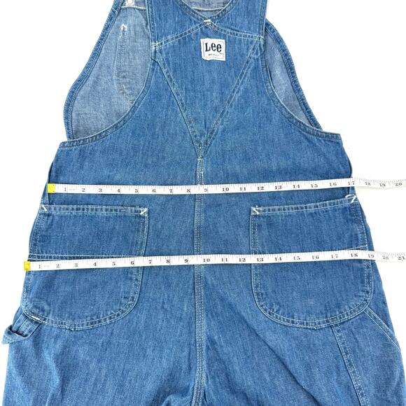 Vintage 70s LEE Denim Overalls Workwear Carpenter Bibs Made In the USA 32Wx33L - Picture 9 of 12